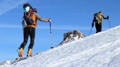 Narciarze w górach Narciarze w górach